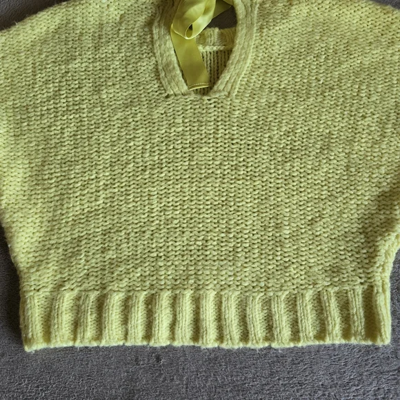 Anthropologie Maeve Cecile Bow-Back Sweater Bright Yellow Size XS - Picture 13 of 16